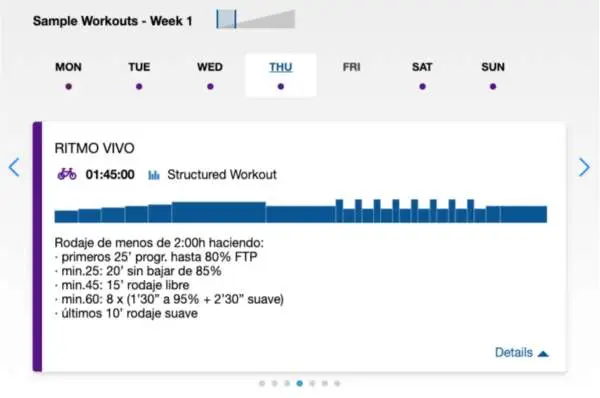 Ejemplo de una semana de entrenamiento de base