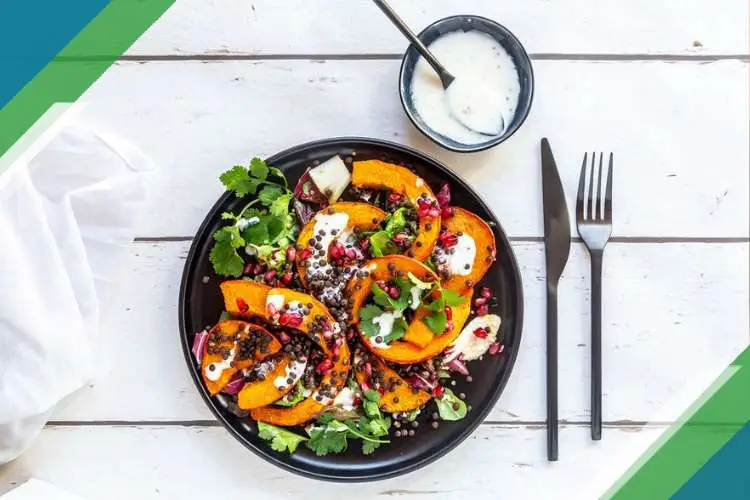 Ensalada de calabaza y queso fresco